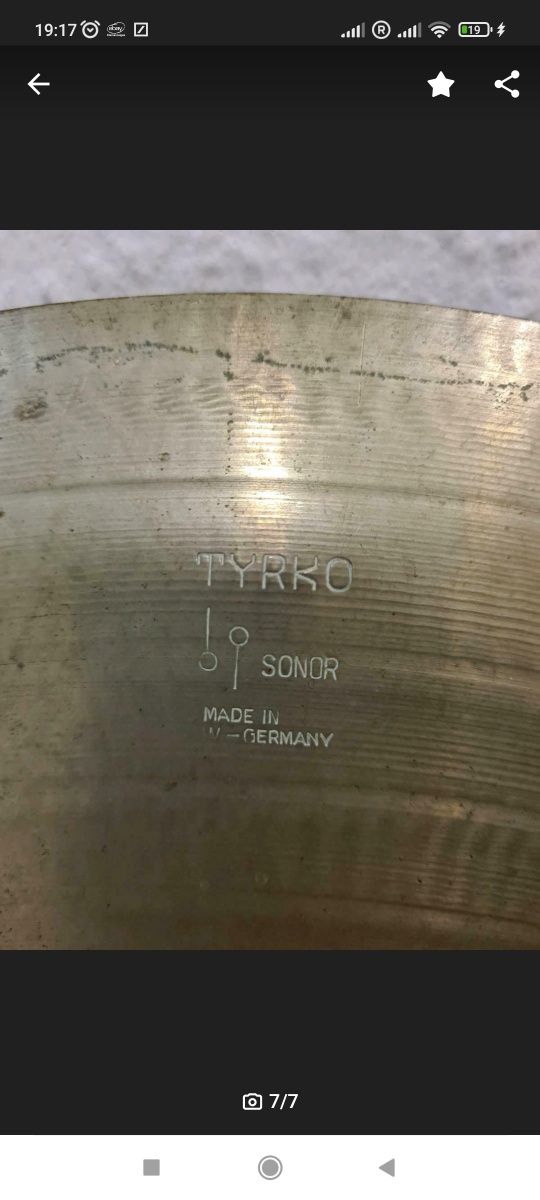 Talerz czynel Sonor Tyrko  Vintage Ride 20