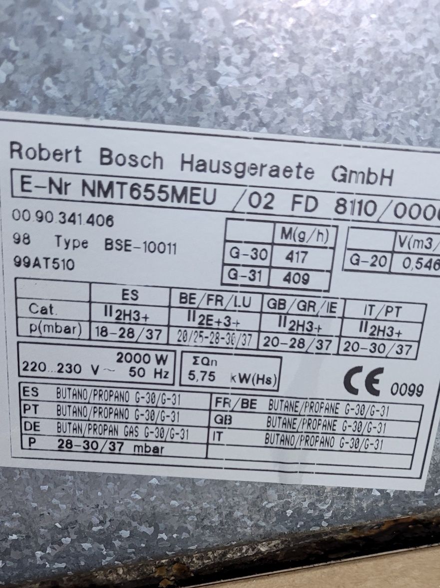Placa de fogão usada Bosch gás natural e vitrocerâmica