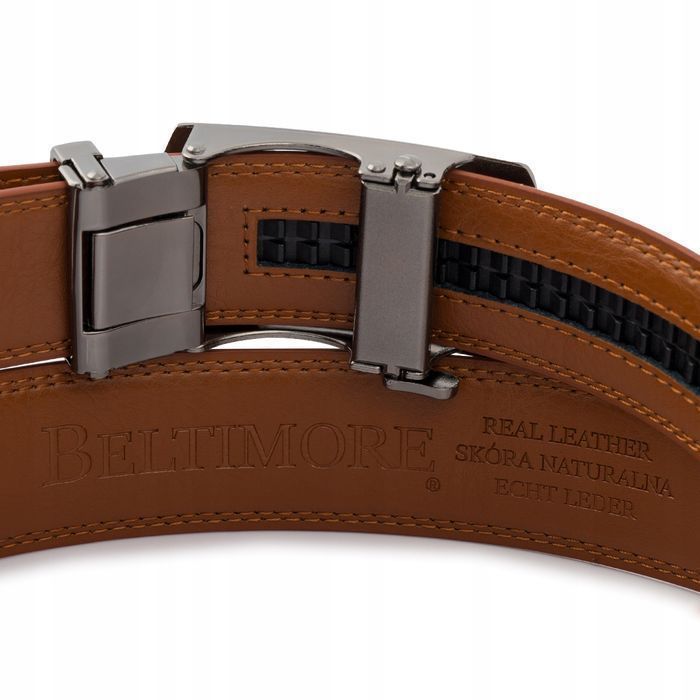 Pasek męski skórzany do spodni jeans casual automat gładka skóra 110