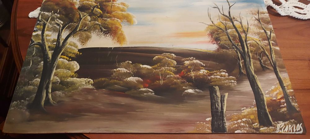 Linda tela assinada. Bonito quadro.