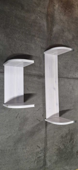 Półki FLEXA, drewniane, kolor bielony, wym. 36x22x18 cm i 72x22x18 cm