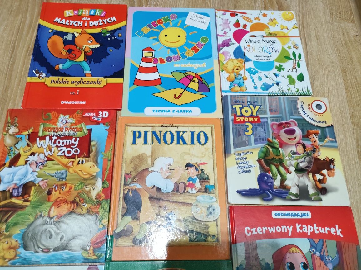 Książki dla dzieci, bajki, baśnie, księga kolorów,Pinokio, toy story,