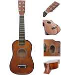 Drewniana Gitara Akustyczna Dla Dzieci Coffee - 6 Strun + Akcesoria