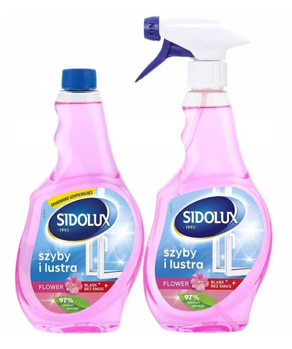 Płyn do szyb Sidolux 500ml kwiatowy flower + zapas 500ml
