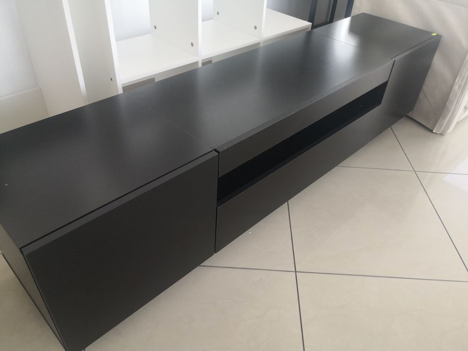 Szafka rtv czarna podświetlana 160x35cm