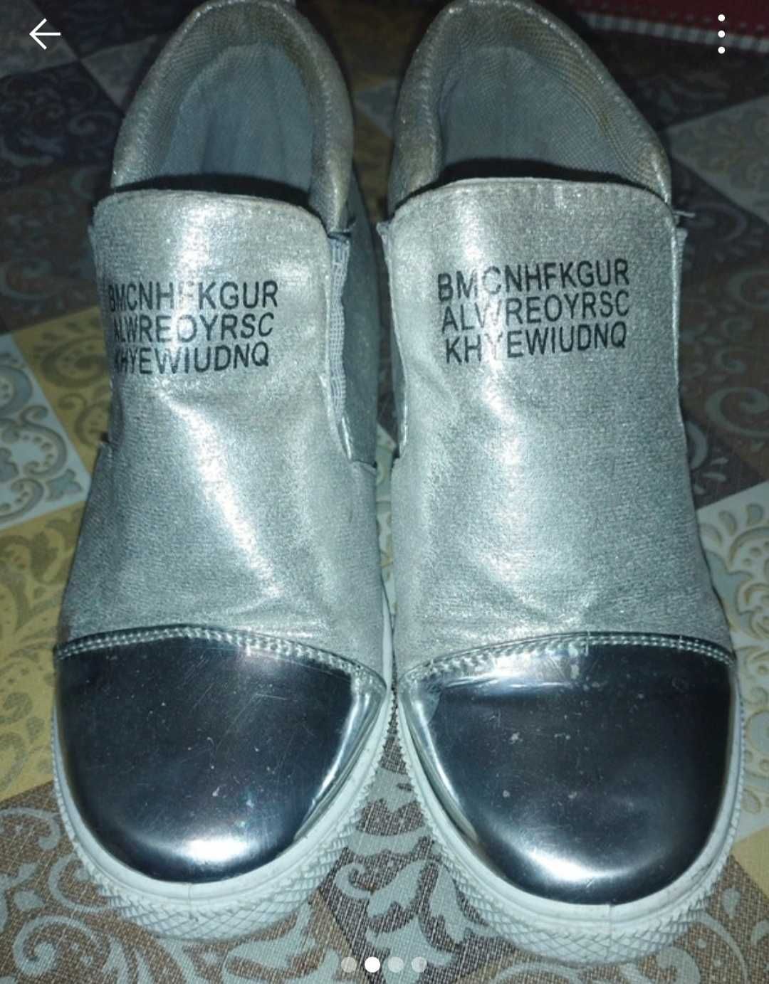 Srebrne Sneakersy botki COLLECTION