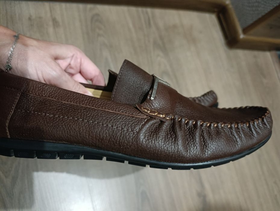Туфли мокасины мужские кожаные