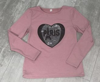 Różowa bluzeczka Paris r. S dziecięca cekiny