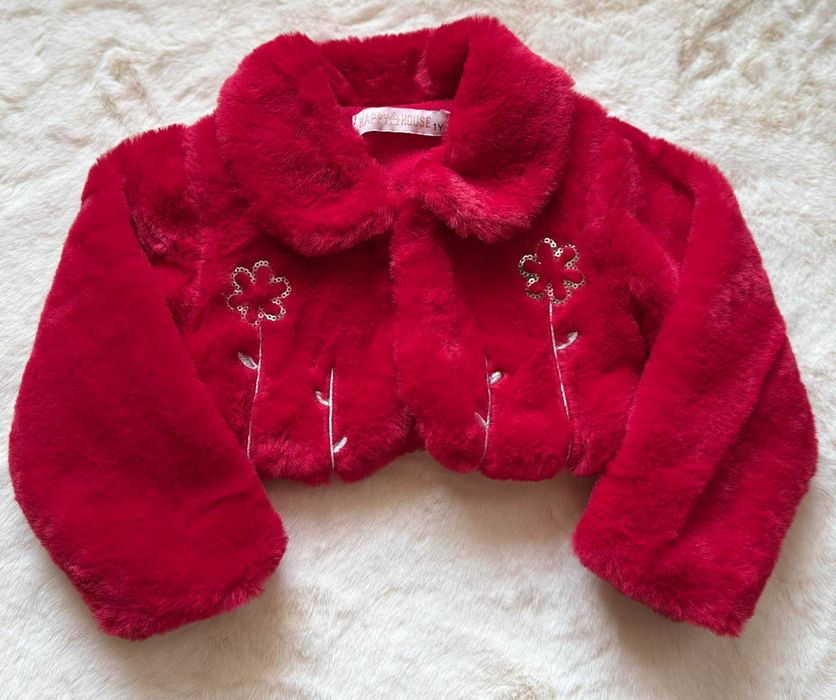 Elegancka sukienka z futerkiem, bolerkiem dla dziewczynki 4 latka /104