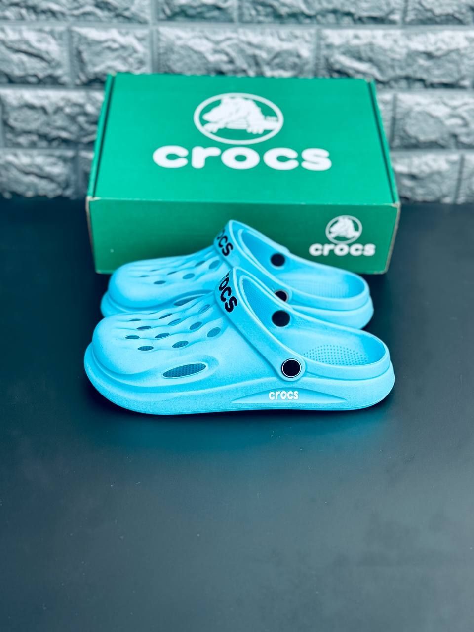 Женские Шлепанцы Crocs Голубые Шлепанцы Кроксы Жіночі Крокси