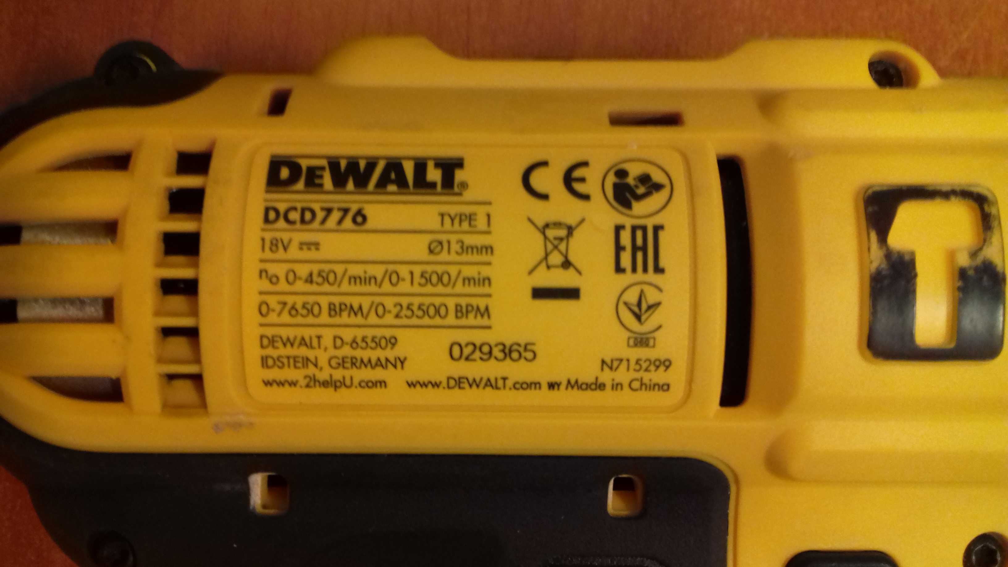 DeWALT wkrętarka DCD776 18V bateria DCB 183 XR 2Ah