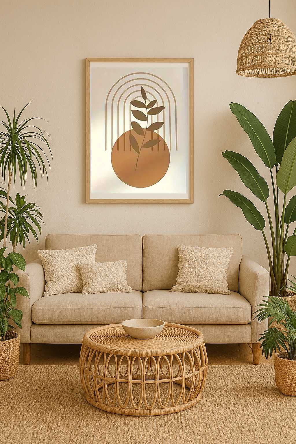 Plakat jak obraz 40x60cm | na płótnie, bez ramy | minimalizm japandi