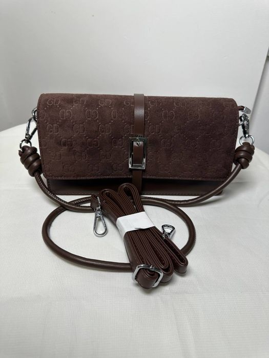 Стильна сумка з натуральної замші як Gucci