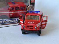 Металевий УАЗ-469 Бобик Пожежна машинка, модель 1:50