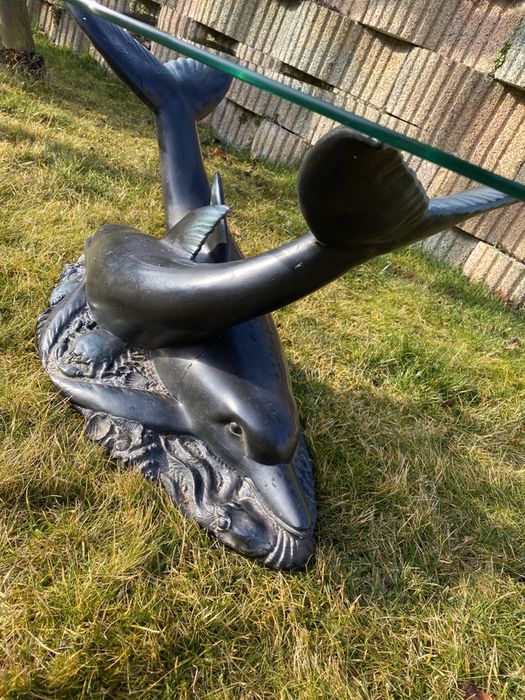 Ława stolik delfiny szyba hartowana