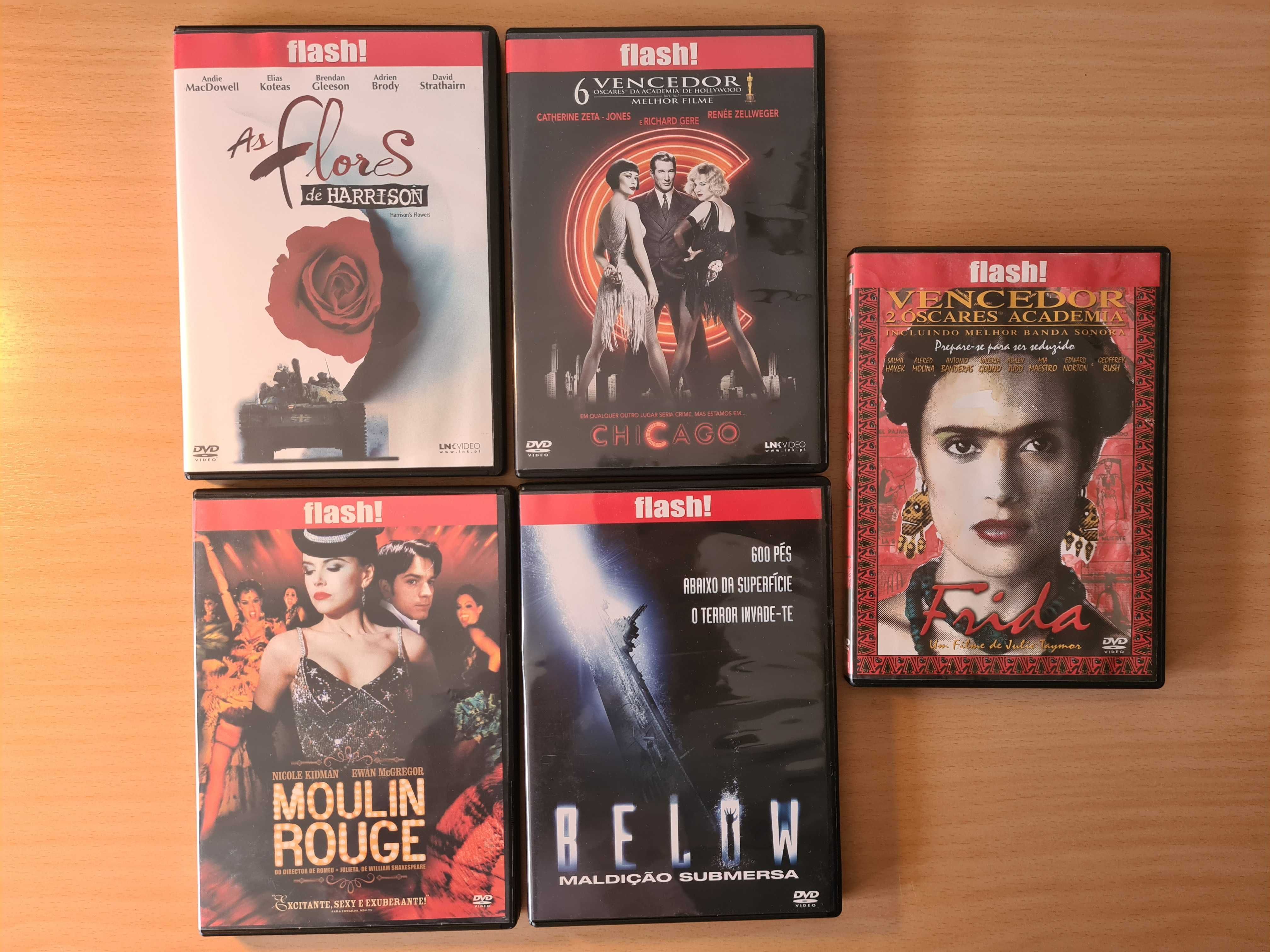 5 filmes em DVD da coleção "Flash!"