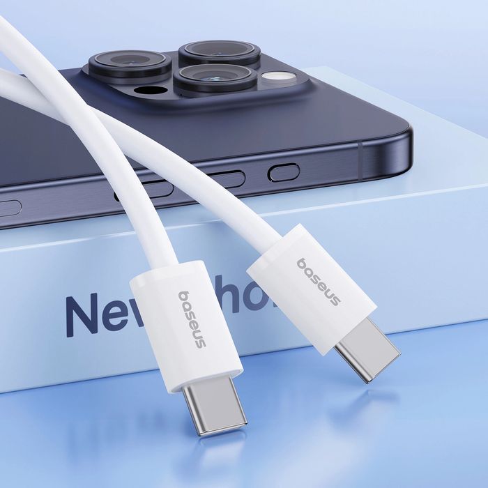 Kabel Baseus Superior Series ll USB-C - USB-C 30W 480Mb/s 1m - biały