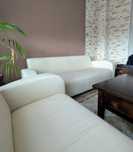 Elegancki Zestaw wypoczynkowy Sofa 3 i sofa 2 os. i puf Gala Ekoskóra