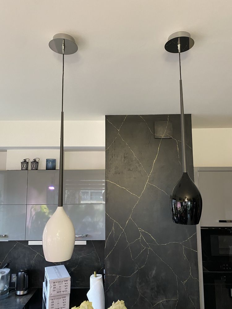 Zestaw 3 lamp szklanych sufitowych