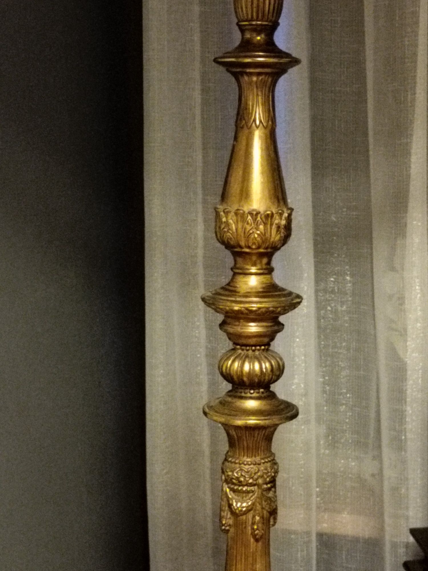 Lampa stojąca mosiądz złocony