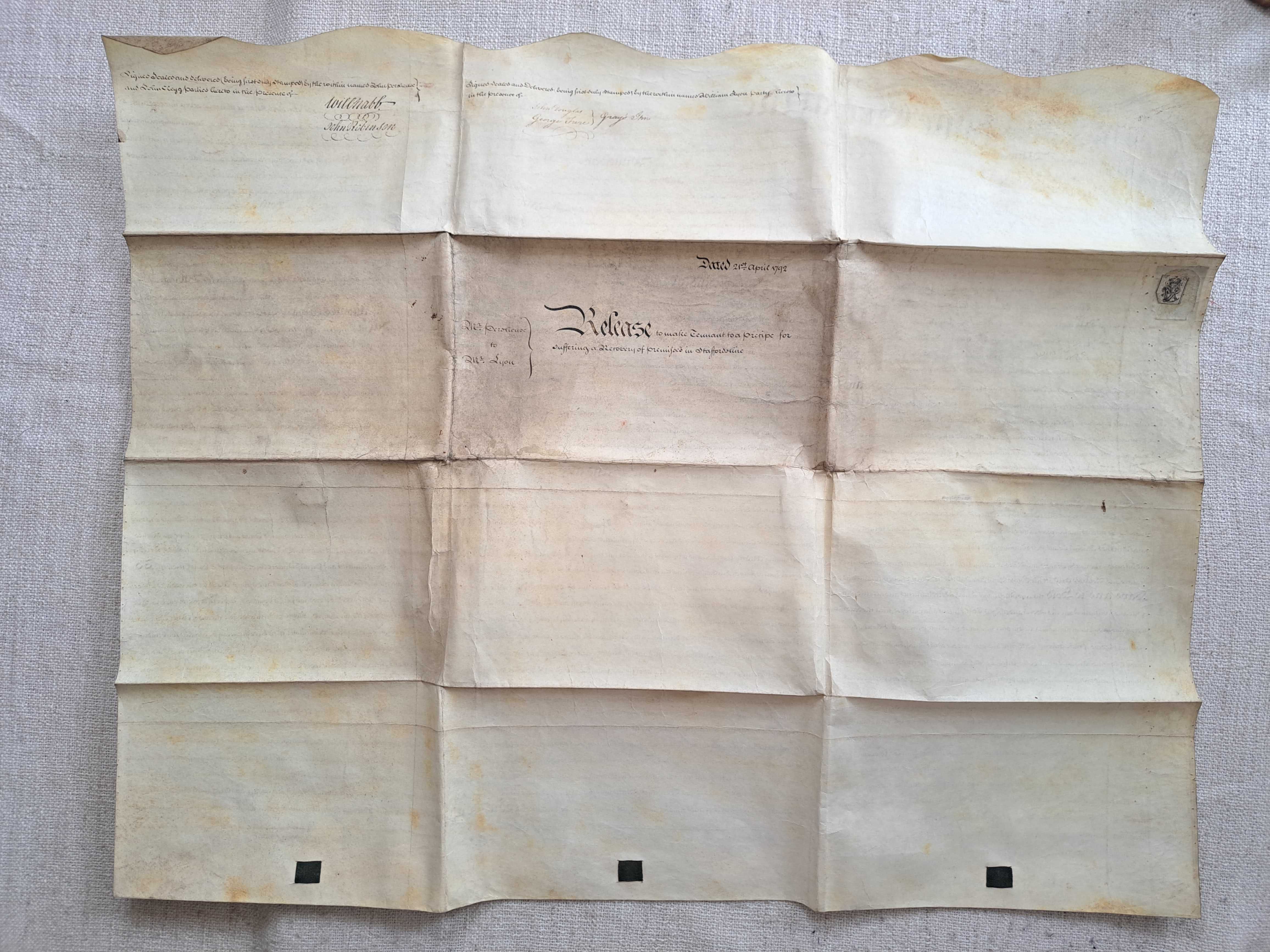 1792 rok. Manuskrypt zapisany na pergaminie 89 x 70 cm. Rękopis