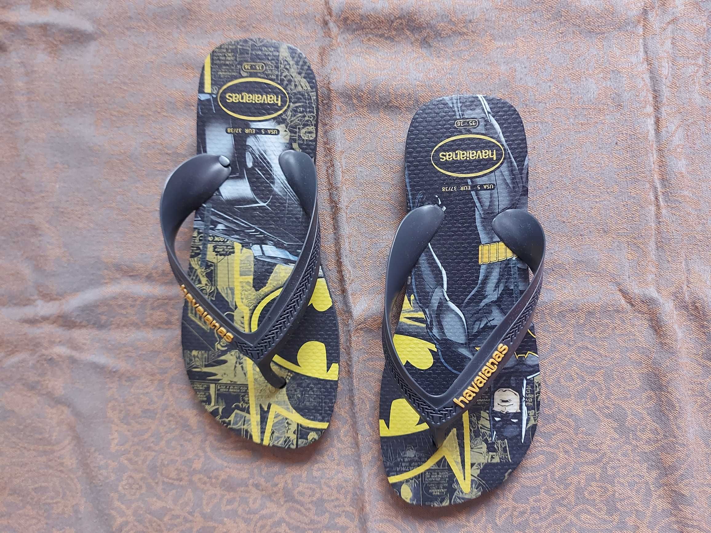 Chinelos Havaianas Batman 37/38 - NOVOS