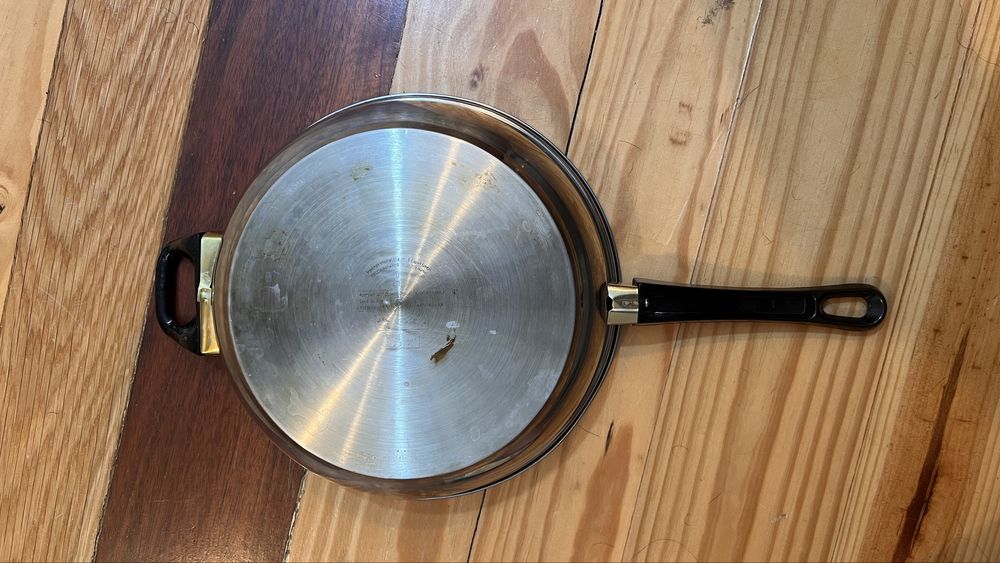 Panela de aço inox com tampa de vidro – alça longa