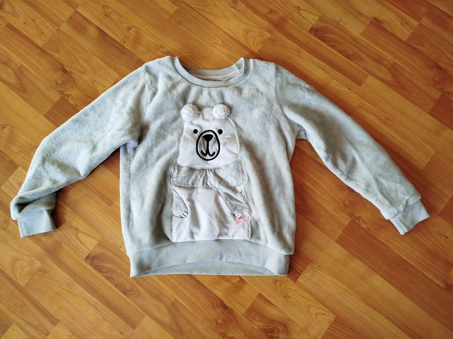 Bluza bluzka z misiem dla dziewczynki 140/146