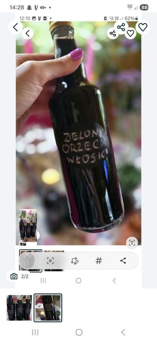 2x 500ml. Zielony orzech włoski. Wyciag. Macerat.