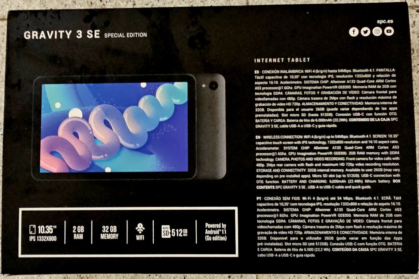 Tablet SPC Gravity 3 SE - Special Edition à venda