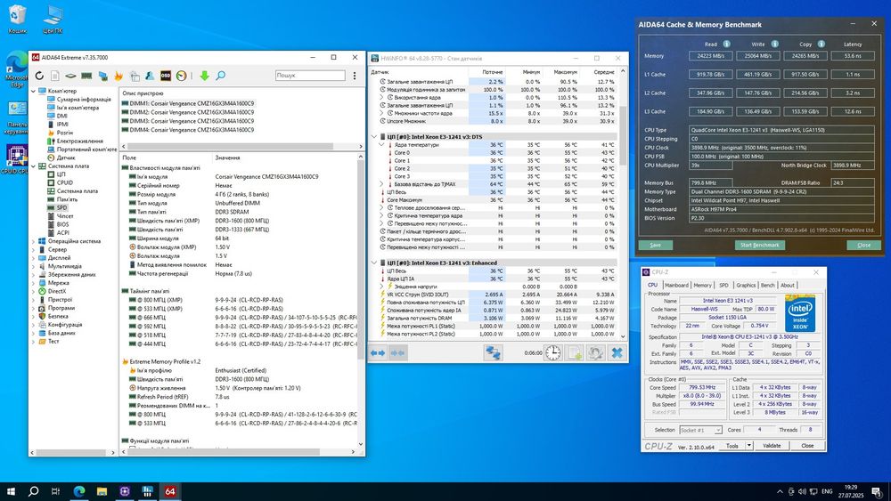Комплект s1150, Intel Xeon E3-1241V3 3.5 GHz + ASRock H97M Pro4