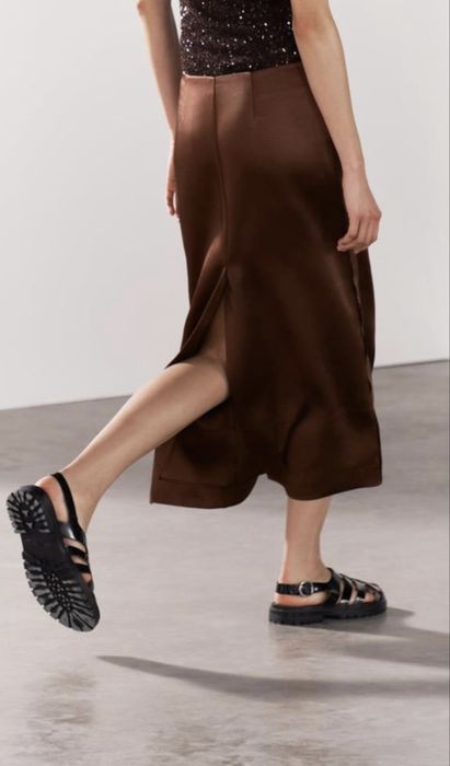 Юбка zara коричневая
