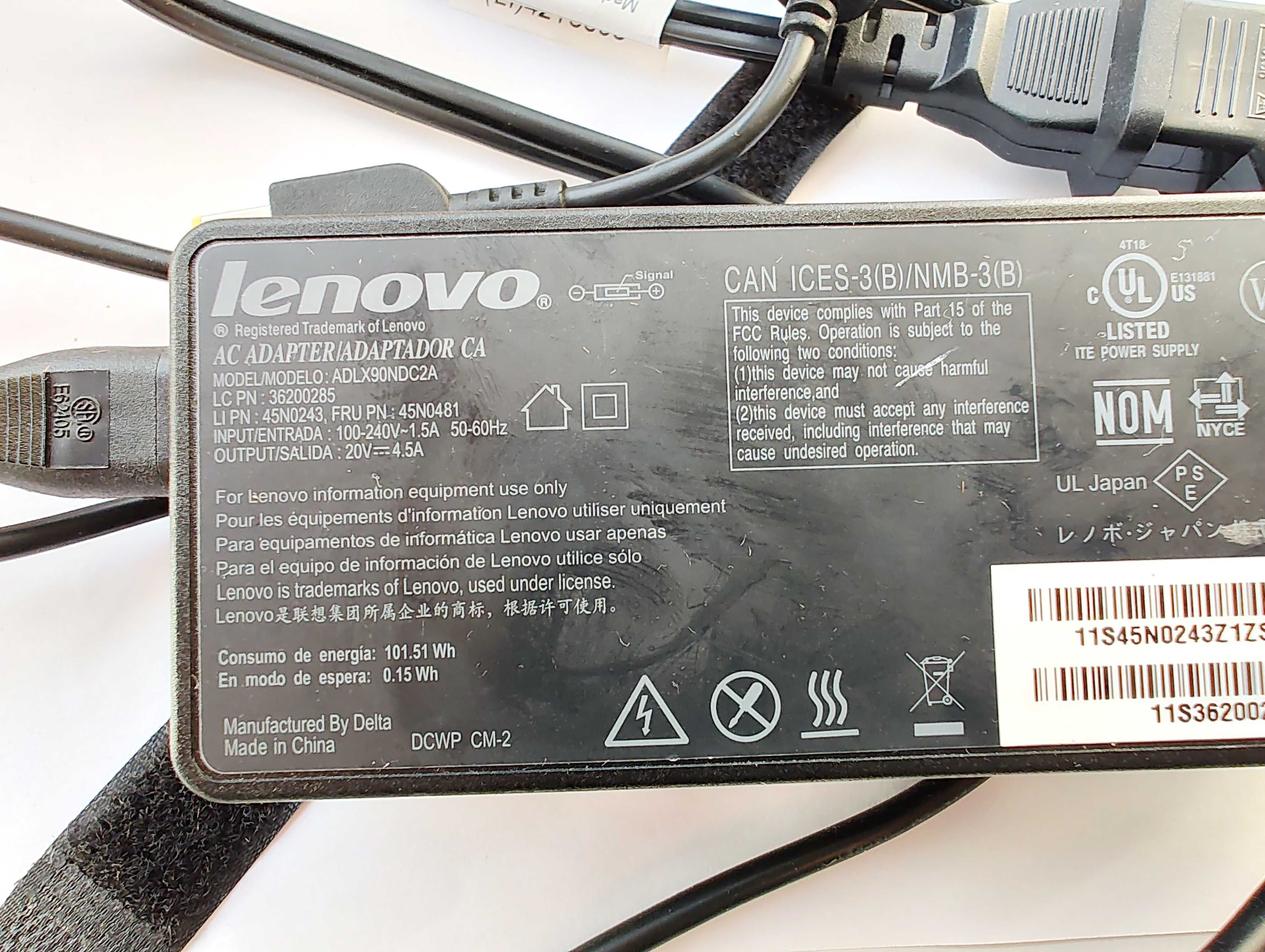 Lenovo 20v 4.5A 90W USB+pin Оригинальный блок питания для ноутбука