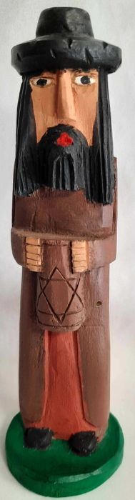 Żyd Judaika Rzeźba Ludowa Drewno Cepelia Sygnatura