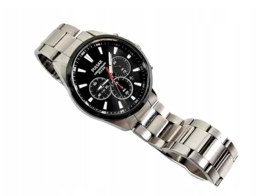 Zegarek męski Pulsar VD53-X356 chronograf na srebrnej bransolecie