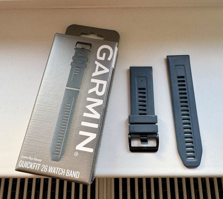 Pasek silikonowy 26mm Garmin szaroniebieski