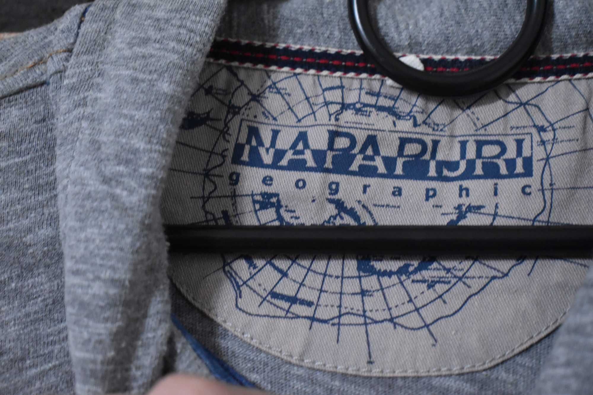 Napapijri szara lekka bluza Polo oryginał super stan XL