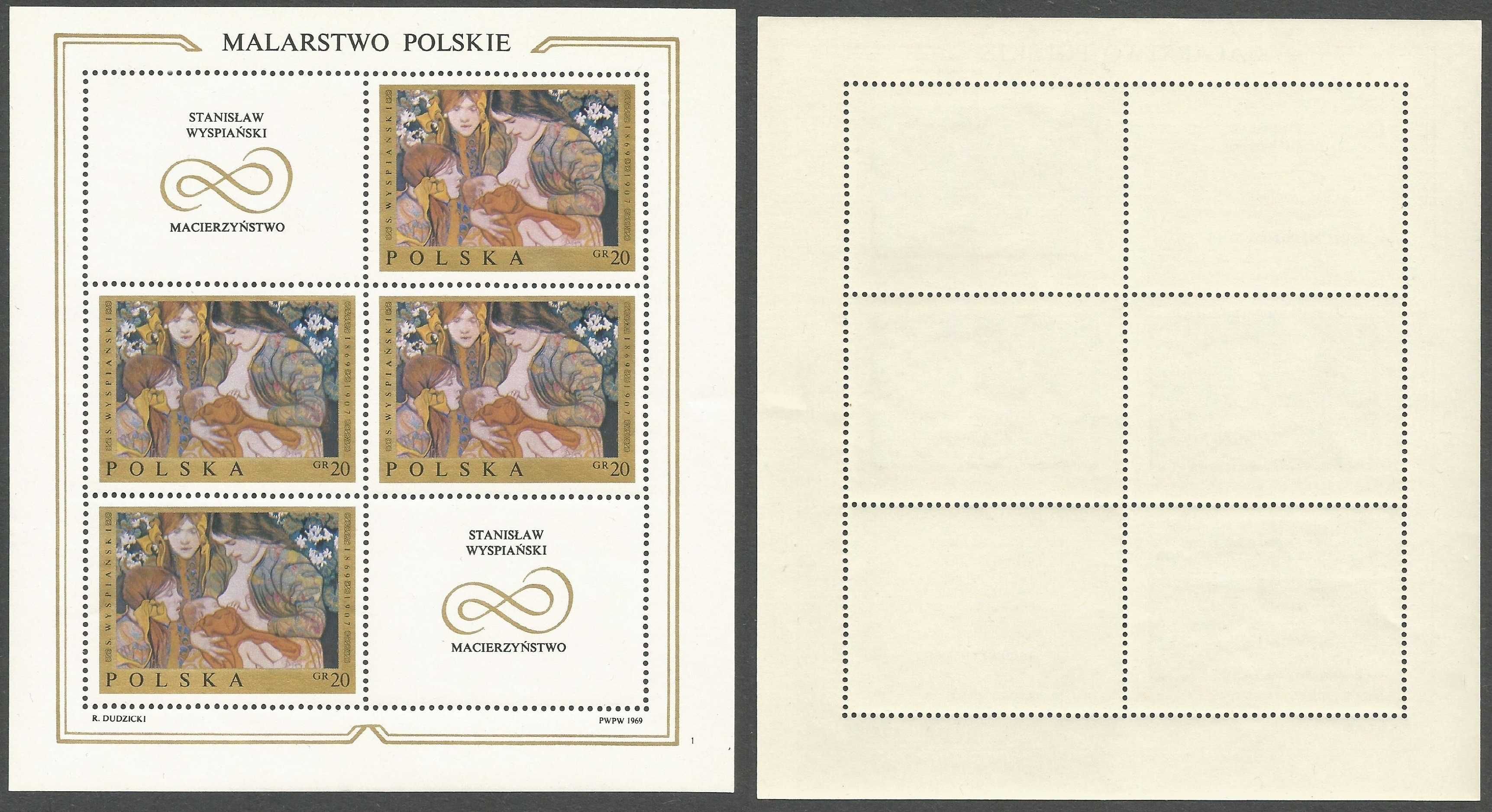 Malarstwo polskie II 1969r. Fi. 1794 – 1801 Blok 57 - 64 stan **