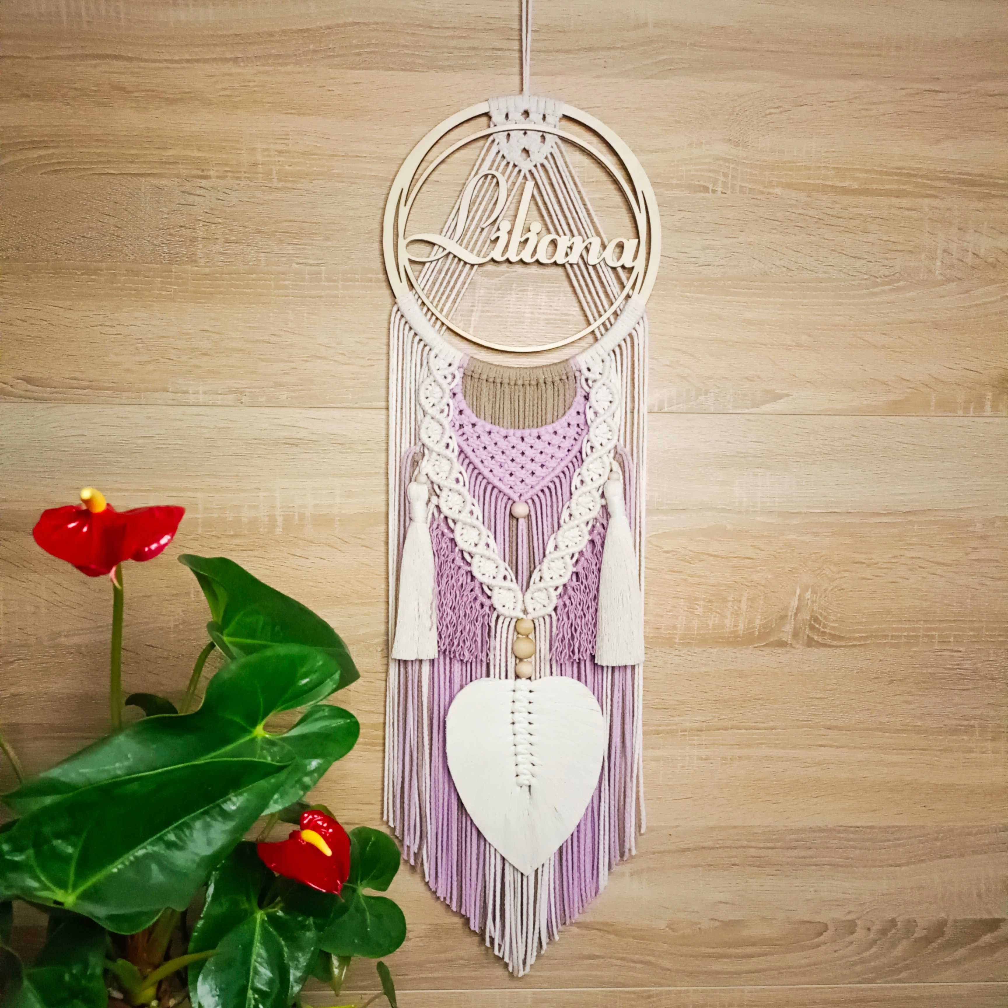 Łapacz snów imieniem makrama personalizowana boho