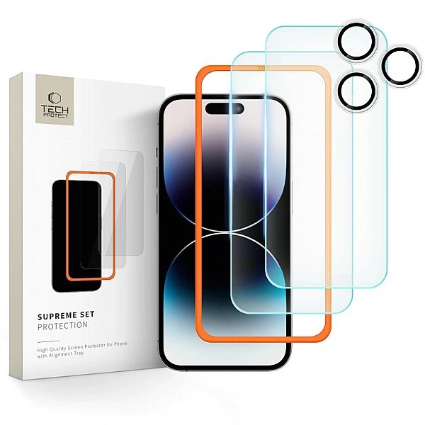 Szkło Hartowane Tech-Protect Supreme Set 3-Pack Iphone 16 Pro Max Clea
