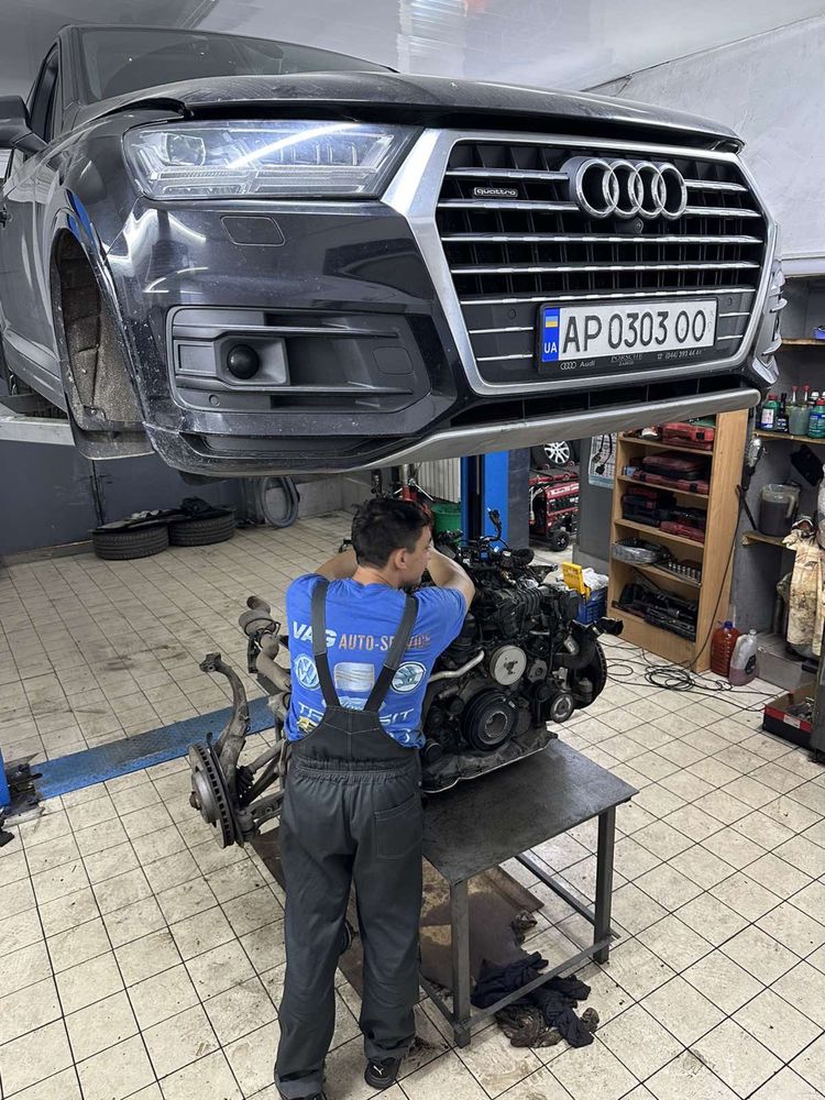 Автосервис СТО Audi Q7 VW Touareg замена цепи грм сальника течь Масла