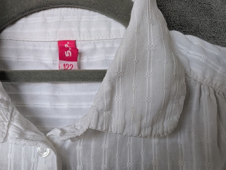 Koszula biała dla dziewczynki rozm 122