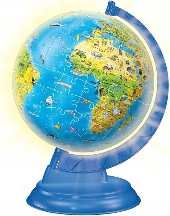 puzzle edukacyjne 3d ball - podświetlany globus