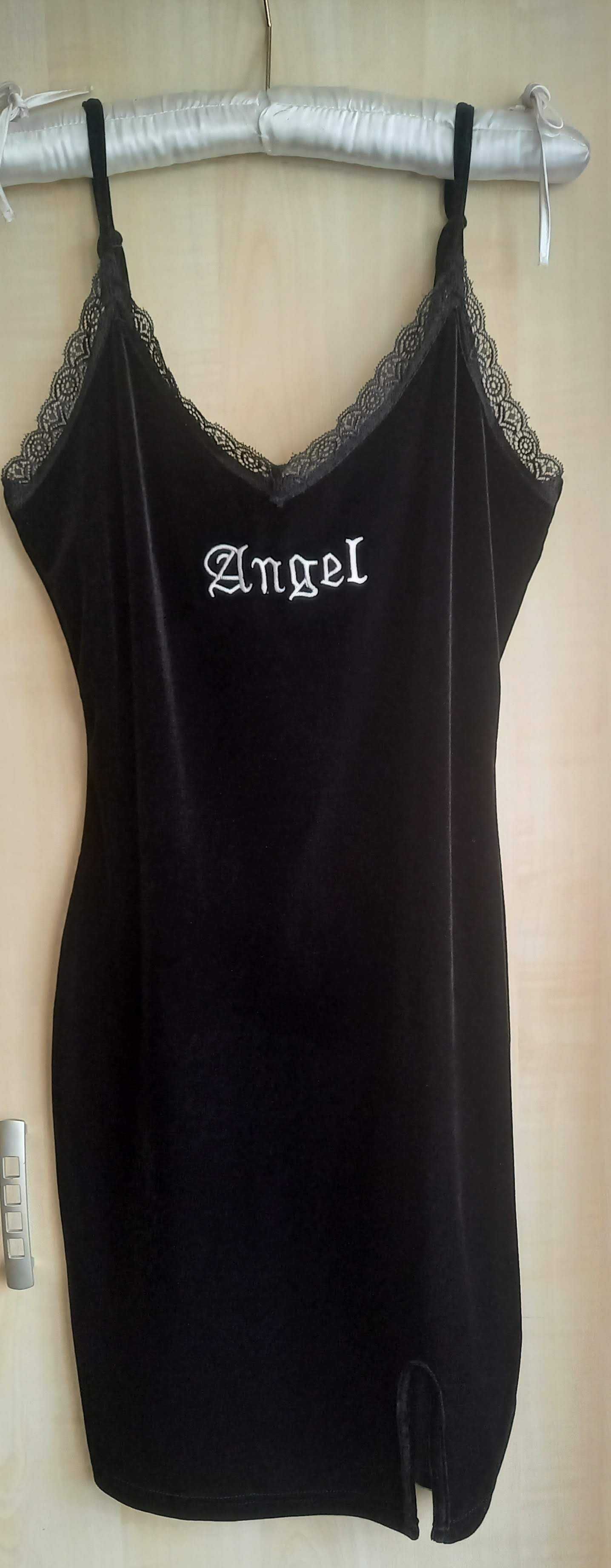 halka sukienka welurowa angel sexi koronka L