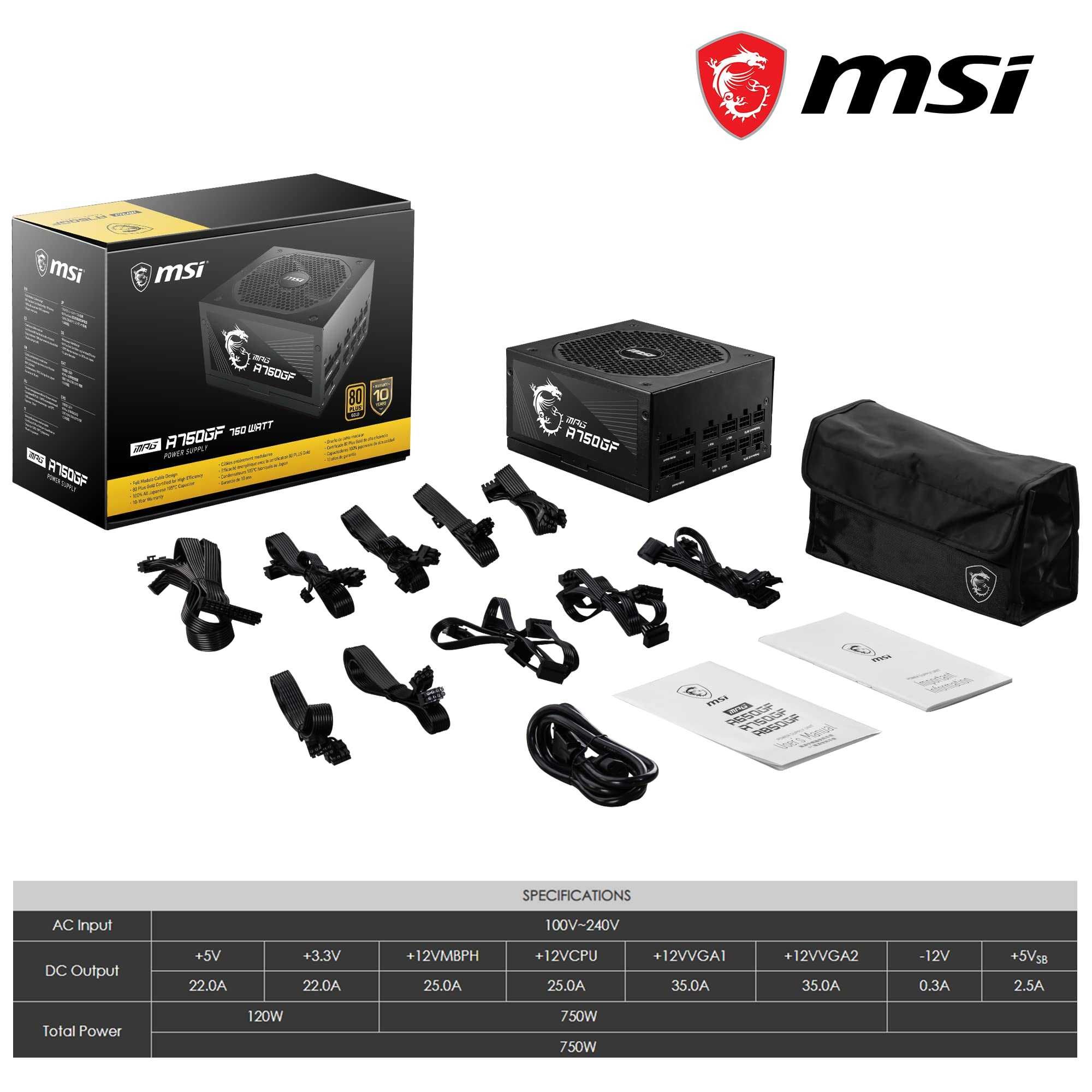 Блок питания MSI MPG A750GF 750W