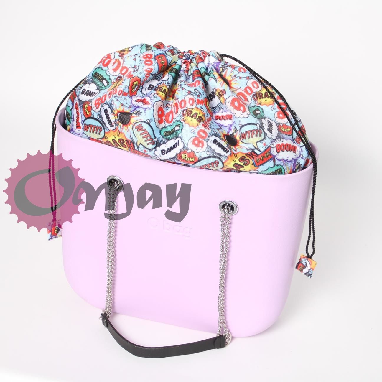 Czarny organizer OBAG STANDARD worek komiks 2 kieszenie komin OMAY