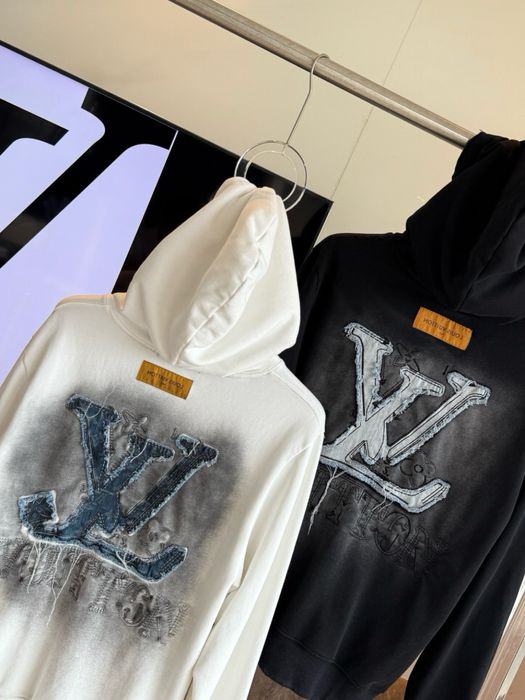 Off-white худи оверсайз вышивка мужское черное унисекс