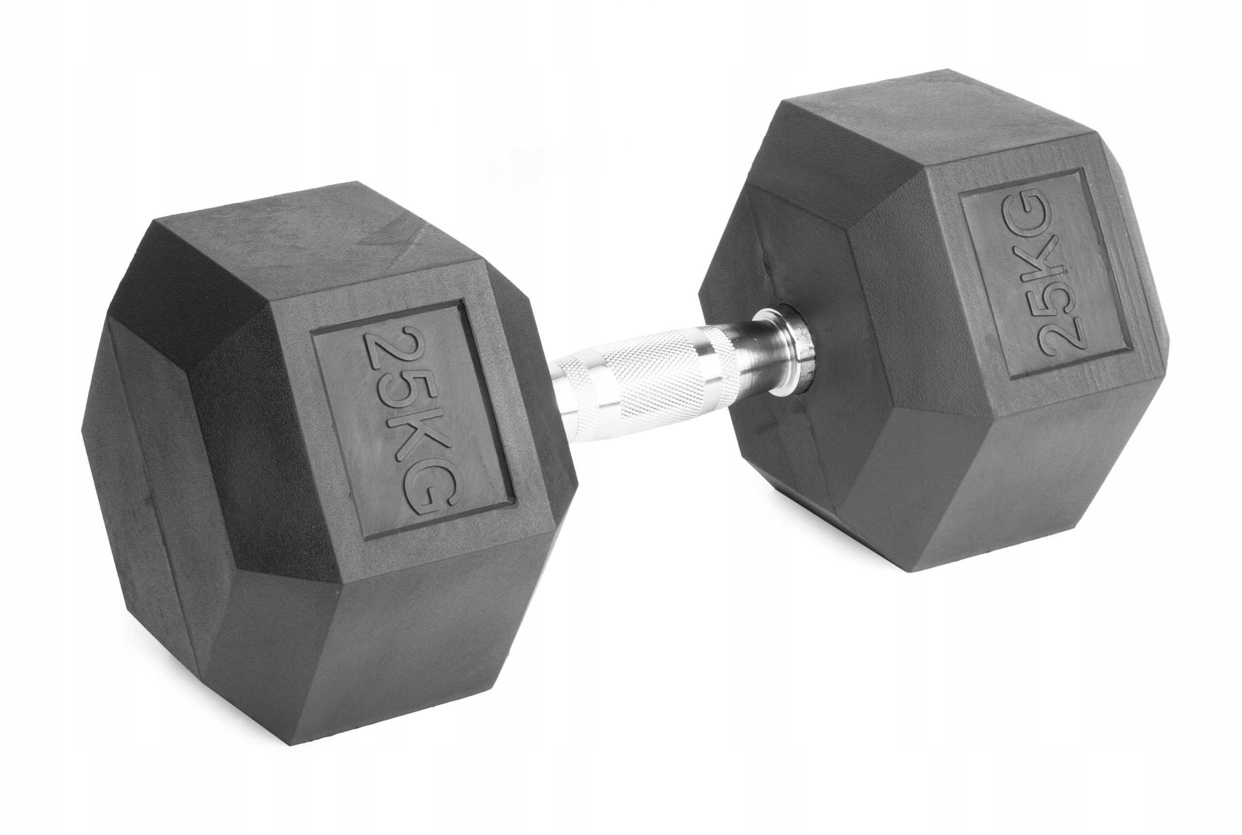 Hantle żeliwne HEX ogumowane 2,5kg - 40kg + stojaki do hantli PO