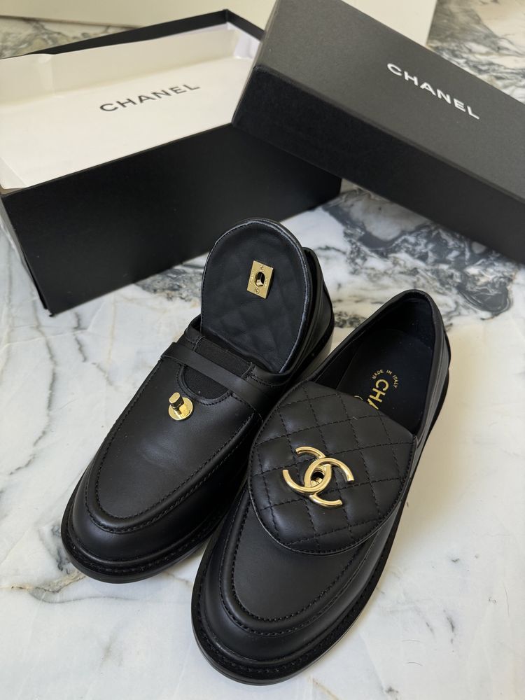 Chanel loafers mokasyny pikowane 39 buty hit trend