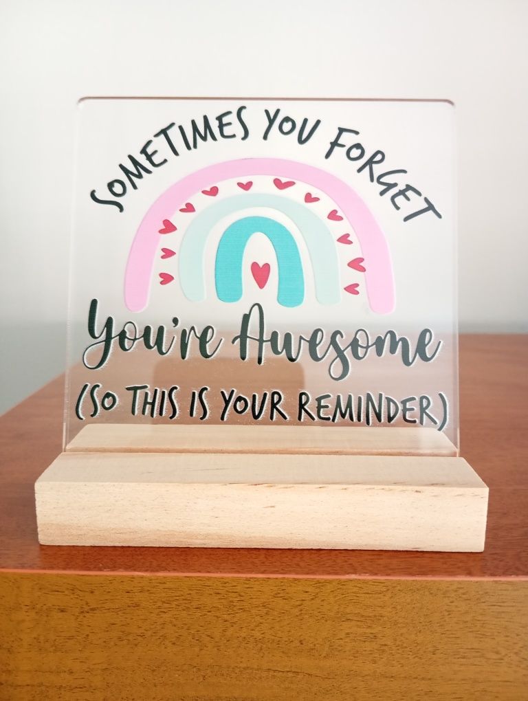 Placa Acrílica You're Awesome com base